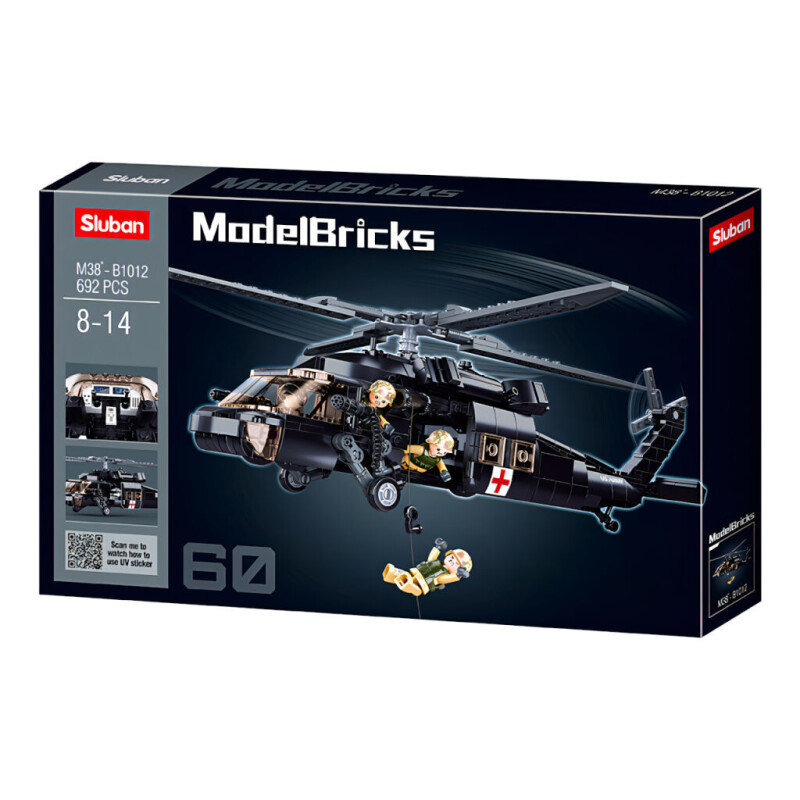 Sluban Model Bricks Zdravotnický vrtulník UH-60 Black Hawk